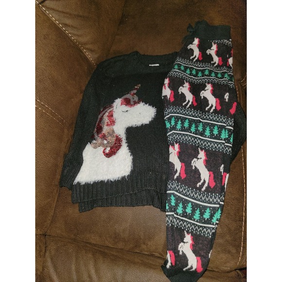 Justice Other - Justice unicorn holiday Christmas sweater and pants size 8